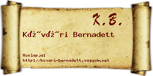 Kővári Bernadett névjegykártya